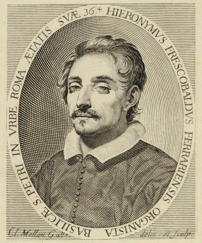 Girolamo Frescobaldi (1583-1643), Claude Mellanin kaiverrus (1619). tekijältä Claude Mellan