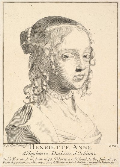 Henriette-Anne dAngleterre, dOrléansin herttuatar. tekijältä Claude Mellan