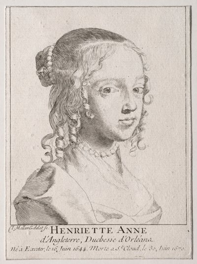 Henriette-Marie dAngleterre, herttuatar dOrleans. tekijältä Claude Mellan