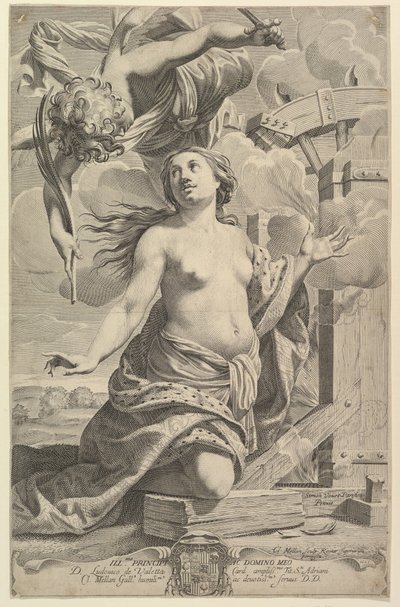 Pyhän Katariinan marttyyrikuolema, 1625. tekijältä Claude Mellan