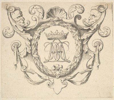 Monogrammi kruunattu. tekijältä Claude Mellan