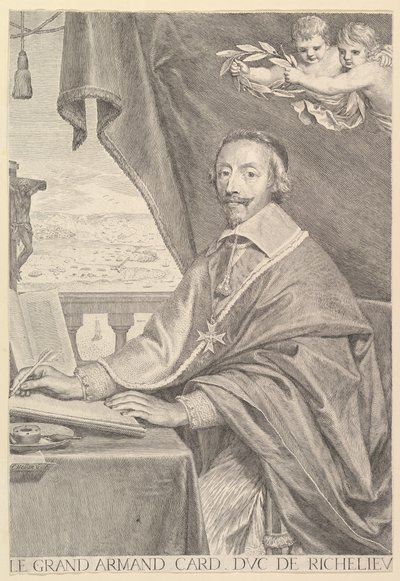 Kardinaali Richelieun muotokuva, 1651. tekijältä Claude Mellan