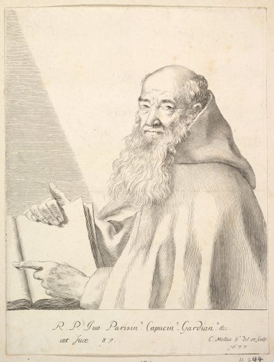 Isä Yvesin muotokuva, 1677. tekijältä Claude Mellan