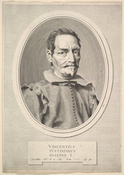 Vincenzo Giustinianin muotokuva, 1631. tekijältä Claude Mellan