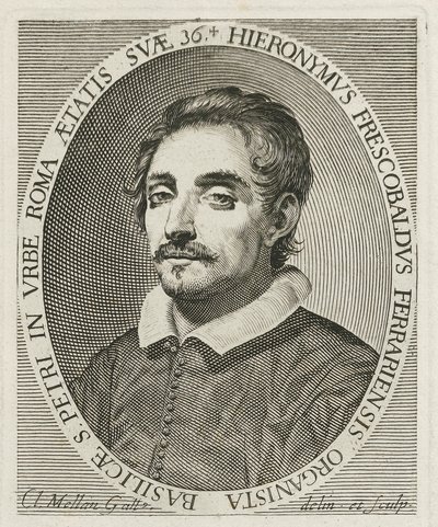 Muotokuva säveltäjä Girolamo Frescobaldista 1583-1643, 1634 tekijältä Claude Mellan
