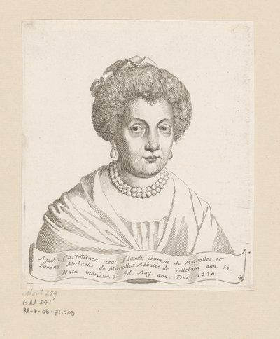 Agathe de Chatillonin muotokuva tekijältä Claude Mellan