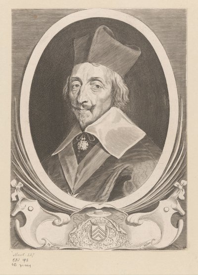 Armand-Jean Du Plessisin, kardinaali de Richelieun, muotokuva tekijältä Claude Mellan