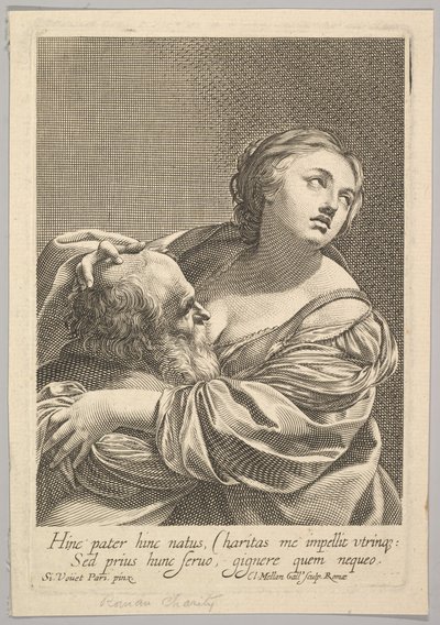 Roman Charity Roman Charity. tekijältä Claude Mellan