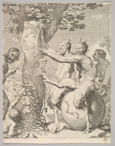 Satyrs, ennen vuotta 1645. tekijältä Claude Mellan