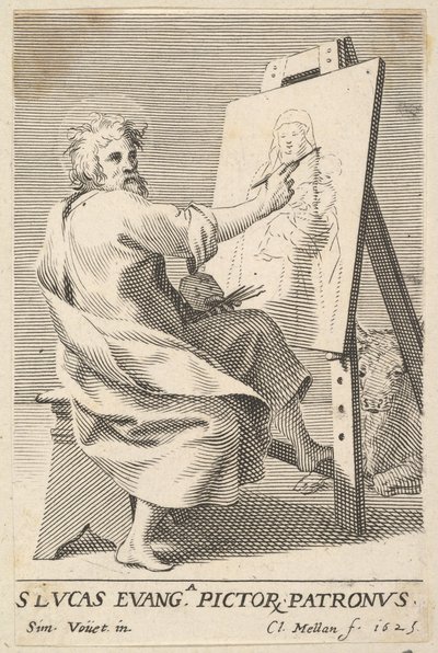 Pyhän Luukkaan maalaus Neitsyt, 1625. tekijältä Claude Mellan