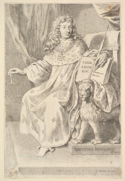 Nimisivu: Le Code Louis XIV, 1667. tekijältä Claude Mellan