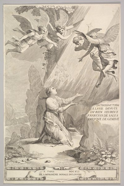 François de Salesin otsikkosivu, Johdanto hurskaan elämään, 1641. tekijältä Claude Mellan