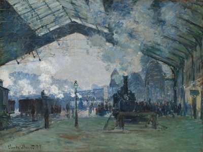 Normandia-junan saapuminen Gare Saint-Lazareen. tekijältä Claude Monet