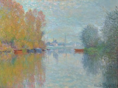 Syksy Seinen varrella, Argenteuil 1873 (Öljy kankaalle) tekijältä Claude Monet