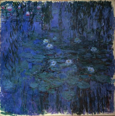 Blue Waterlily (öljy kankaalle, n. 1916-1919) tekijältä Claude Monet