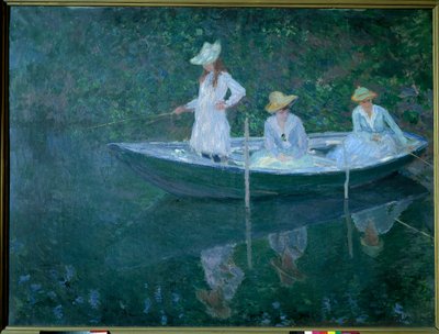 Vene Givernyssä tai norjaksi. Taiteilijan toisen vaimon Madame Hoscheden tyttäret, Germaine, Suzanne ja Blanche, noin 1887. Claude Monet