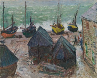 Veneitä rannalla Étretatissa tekijältä Claude Monet