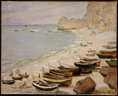 Veneitä rannalla Etretatissa, 1883 tekijältä Claude Monet