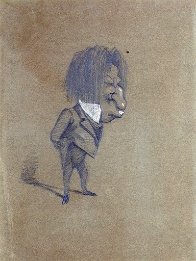 Karikatyyri Jules Hussonin (1821-89) "Champfleury", 1858 (lyijykynä ja guassi paperille). tekijältä Claude Monet