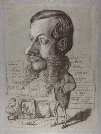 Léon Manchonin karikatyyri, n. 1858 tekijältä Claude Monet