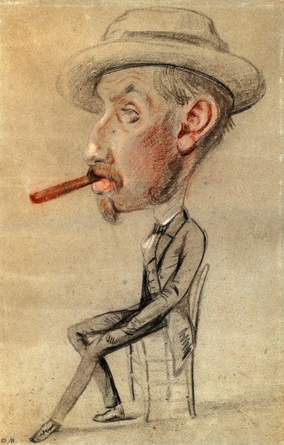 Karikatyyri miehestä ison sikarin kanssa tekijältä Claude Monet