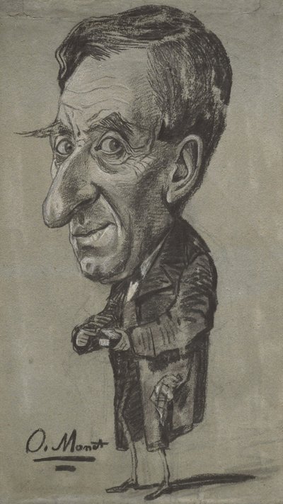 Karikatyyri miehestä nuuskalaatikon kanssa, n. 1858 tekijältä Claude Monet