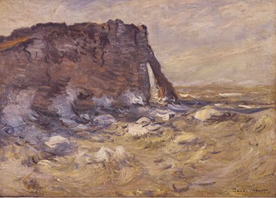 Cliff and Porte dAval, Stormy Weather, 1883. tekijältä Claude Monet
