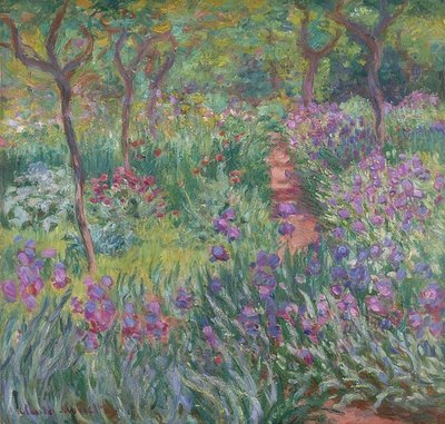 Taiteilijan puutarha Givernyssä. 1900 tekijältä Claude Monet
