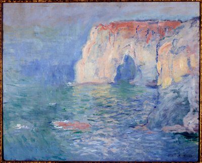 Etretat, manneportti, heijastuksia vedestä Claude Monet