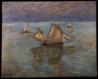 Kalastusveneet Pourvillessä, 1882 tekijältä Claude Monet