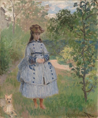 Tyttö koiran kanssa tekijältä Claude Monet