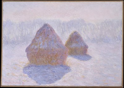 Haystacks (Lumen ja auringon vaikutus) tekijältä Claude Monet