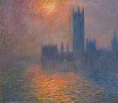 Eduskuntatalot. Auringonlasku, 1900-1901. tekijältä Claude Monet
