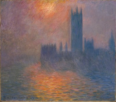 Parlamenttitalo, auringonlasku tekijältä Claude Monet