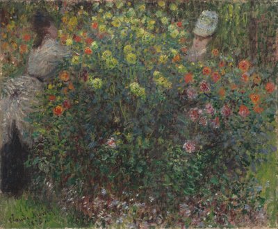 Kukkien keskellä olevat naiset tekijältä Claude Monet