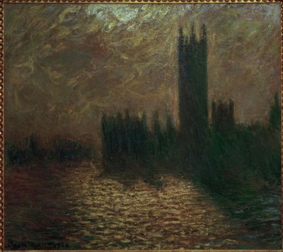 Parlamentti, myrskyinen taivas tekijältä Claude Monet