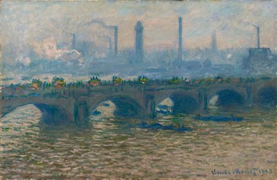 Le Pont de Waterloo, temps gris Waterloon silta, harmaa sää, 1903. tekijältä Claude Monet