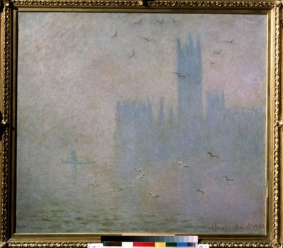 ""Lokit, Thames, Lontoon parlamentti"" (Lokit.Thames Lontoossa. Parlamenttitalo) Claude Monet