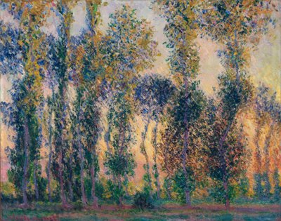 Poppelit Givernyssä (Ranska), auringonnousu. Claude Monet