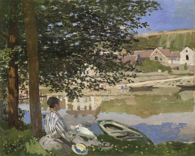 Seinen rannalla, Bennecourt, 1868 tekijältä Claude Monet
