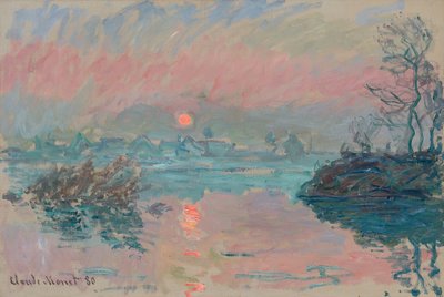 Auringonlasku Lavacourtissa; Auringonlasku Lavacourtissa, 1880 tekijältä Claude Monet