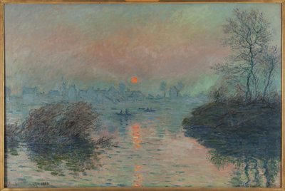 Auringonlasku Seinen varrella Lavacourtissa, talvi-ilmiö tekijältä Claude Monet