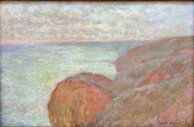 Falaisessa lähellä Dieppeä pilvinen taivas tekijältä Claude Monet