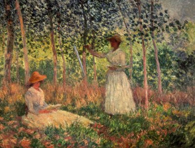 Suzanne lukee ja Blanchen maalaus tekijältä Claude Monet