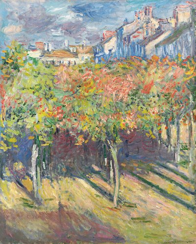 Lime Trees at Poissy; Lehmuspuut Poissyssa, 1882 tekijältä Claude Monet