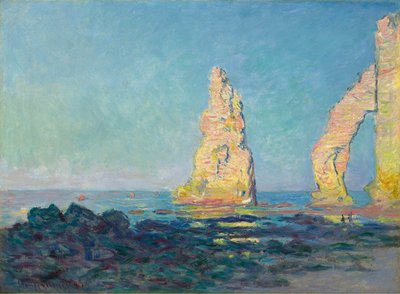 The Needle Rock at Étretat, laskuveden, 1883. tekijältä Claude Monet