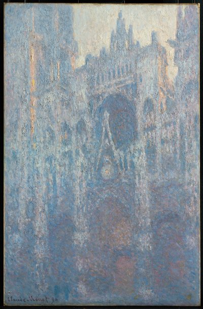 Rouenin katedraalin portaali aamun valossa tekijältä Claude Monet