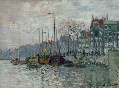 Näkymä Prins Hendrikkadelle ja Kromme Waalille Amsterdamissa tekijältä Claude Monet
