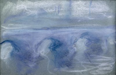 Waterloon silta, n. 1900 (pastelli paperille) tekijältä Claude Monet