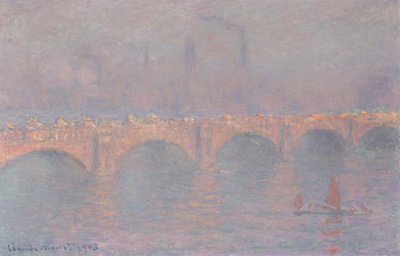 Waterloon silta, hunnutettu aurinko tekijältä Claude Monet